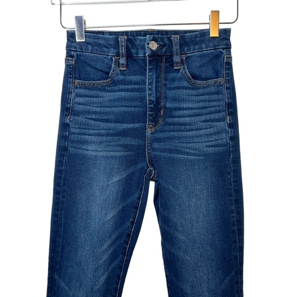 American Eagle Curvy Super Hi Rise Dark Wash Skinny Jegging Sz 2 Short - Picture 4 of 11